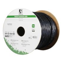 S/FTP Cat6a installation cable, for outdoor use, 100m, black
