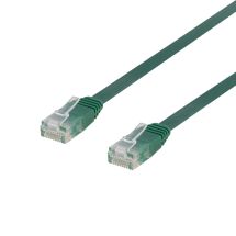 U/UTP Cat6 patch cable, flat, 0.5m, 250MHz, green
