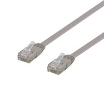 U/UTP Cat6 patch cable, flat, 7m, 250MHz, grey