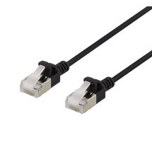U/FTP Cat6a patch cable, slim 3.8mm in diameter 0.3m black