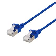 U/FTP Cat6a patch cable, slim, 3.8mm in diameter, 0.5m, blue