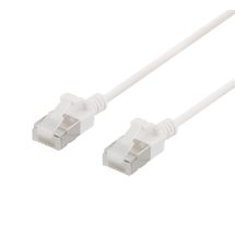 U/FTP Cat6a patch cable, slim, 3,8mm in diameter, 2m, white