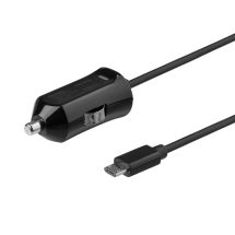 DELTACO Micro USB -autolaturi, 2,4A, 1m kiinteä kaapeli, 12W, m