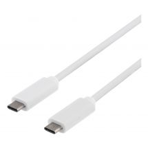 DELTACO USB 3.1 -kaapeli, Gen 1, Type C - Type C, 1m, valkoinen