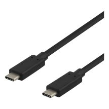 DELTACO USB-C-kaapeli, 0,25m, USB 3.1 Gen 2, 10 Gbps, 60W, musta
