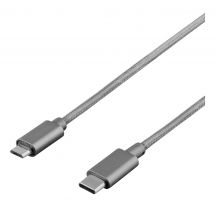 DELTACO PRIME USB 2.0 -kaapeli, Type C ur, Type Micro-B ur, 1m, 