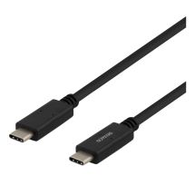 DELTACO USB-C-kaapeli, 1m, USB-IF:n sertifioima, 5Gbit/s, musta