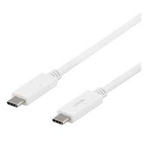 DELTACO USB-C-kaapeli, 5Gbit/s, 5A, 1m, valkoinen