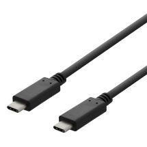 DELTACO USB 2.0 -kaapeli, Type C - Type C, 2m, musta