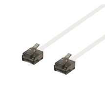 U/UTP Cat6a patch cable, flat, 1m, 1mm thick, white