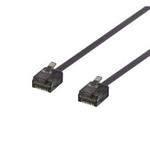 U/UTP Cat6a patch cable, flat, 2m, 1mm thick, black