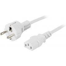 Device cable PC & wall straight CEE 7/7 & IEC C13 1m white