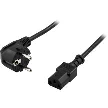 Device cable, PC wall, angled CEE 7/7 - straight IEC C13, 5m