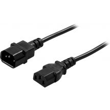 Extension cable, PC & display, straight IEC C13-IEC C14, 1m