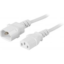 Extension cable, straight IEC C13 - straight IEC C14 3m, whi