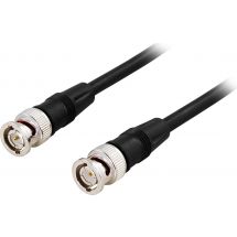 Coaxial patch cable, RG59, BNC ma-ma, 75 Ohm, 0.5m, black