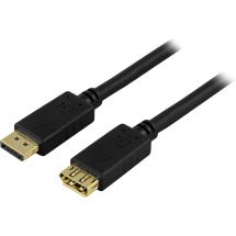 DisplayPort extension cable, 20-pin male - male, 1m, black