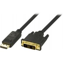 DisplayPort to DVI cable, 20-pin male - male, 1m, black