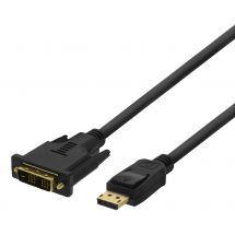 DisplayPort to DVI cable, 20-pin male - male, 2m, black