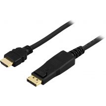 DisplayPort to HDMI cable, 20-pin male - male, 1m, black