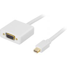 Mini DisplayPort to VGA(HD15) cable, male-female, 1m, white