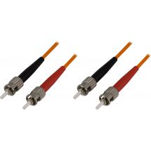 OM1 Fiber cable, ST - ST, duplex, UPC, 62,5/125, 1,5m, or.