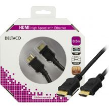 DELTACO HDMI-kaapeli, v1.4+Ethernet, 19-pin ur-ur, 1080p,musta, 