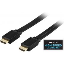 Flat HDMI cable, HDMI High Speed w/ Ethernet, 4K, 2m, black