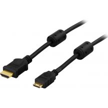 HDMI cable, HDMI Type A male, Mini HDMI male, 4K, 5m, black
