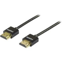 Thin HDMI cable, HDMI High Speed with Ethernet, 0.5m, black