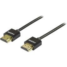 Thin HDMI-cable, HDMI High Speed with Ethernet, 3m, black
