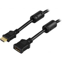 HDMI extension cable, 19-pin male, female, 5m, black