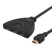 3 Port HDMI Pigtail Switch,  0.5m, gold-plated connectors