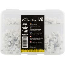 Cable clamps in plastic with steel nails, 4 sizes, 230-pack