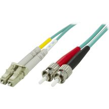 OM3 Fiber cable, LC - ST, duplex, multimode, 50/125, 1m