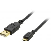 USB 2.0 cable Type A ma, Type Micro B ma, 5-pin,  1m, black