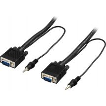 Monitor cable RGB HD15ma-ma, w/out pin 9, w/ 3.5mm audio, 2m