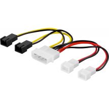 Adapter cable for fans, 4-pin to 4x3-pin