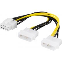 Adapter cable, 2xMolex 4-pin to 8-pin PCI-Express, 30 cm