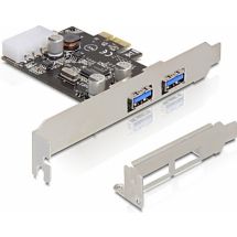 PCIe x1 card, USB 3.0, 2xTyp A ports (2 ext), molex power