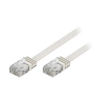 U/UTP Cat6 patch cable, flat, 1.5m, 250MHz, white