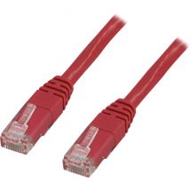 U/UTP Cat6 patch cable, LSZH, cross-connected 1m, red