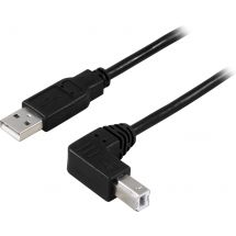 USB 2.0 cable Type A male - angled Type B male 1 m, black