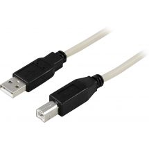 USB 2.0 cable Type A male, Type B male 2m, beige