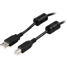 USB 2.0 cable Type A male Type B male ferrite cores 5m black