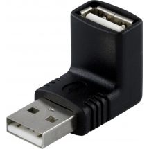 Adapter, USB A male - A female, angled