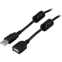 DELTACO USB 2.0 -kaapeli, Type A ur - Type A na, 2m, ferriittiyt