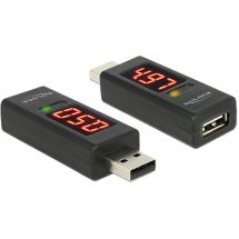 Adapter, ampere- och voltmeter, USB Typ A ma - Typ A fe