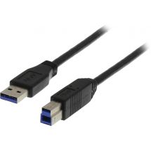 DELTACO USB 3.0 kaapeli, A ur - B ur, 1m, musta