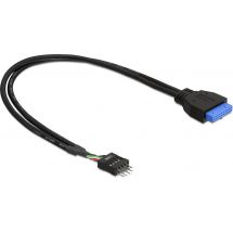Internal cable for USB 3.0, IDC20 fe - IDC10 ma, 0.3m, black